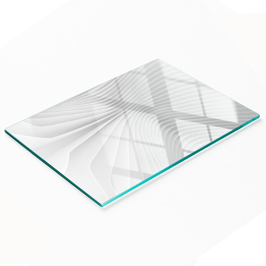 Decorative Glass Kitchen Cutting Board Abstract Lines 80X52 Cm