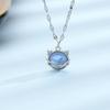 Colorful Glazed Cat Necklace, Personalized Mori, Cute And Sweet Moonstone Kitten Collarbone Chain, Recommended By Female Xiaohongshu