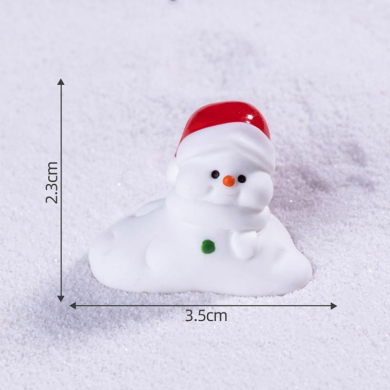 1Pc  Year Gift Home Decoration Kawaii Christmas Figurines Miniature Santa Claus Snowman Micro Landscape Ornaments