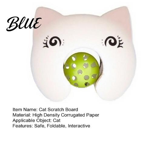 Compact Cat Scratching Bell Ball Toy Foldable Accordion Scratch Board Cats Interactive with Magic Portable