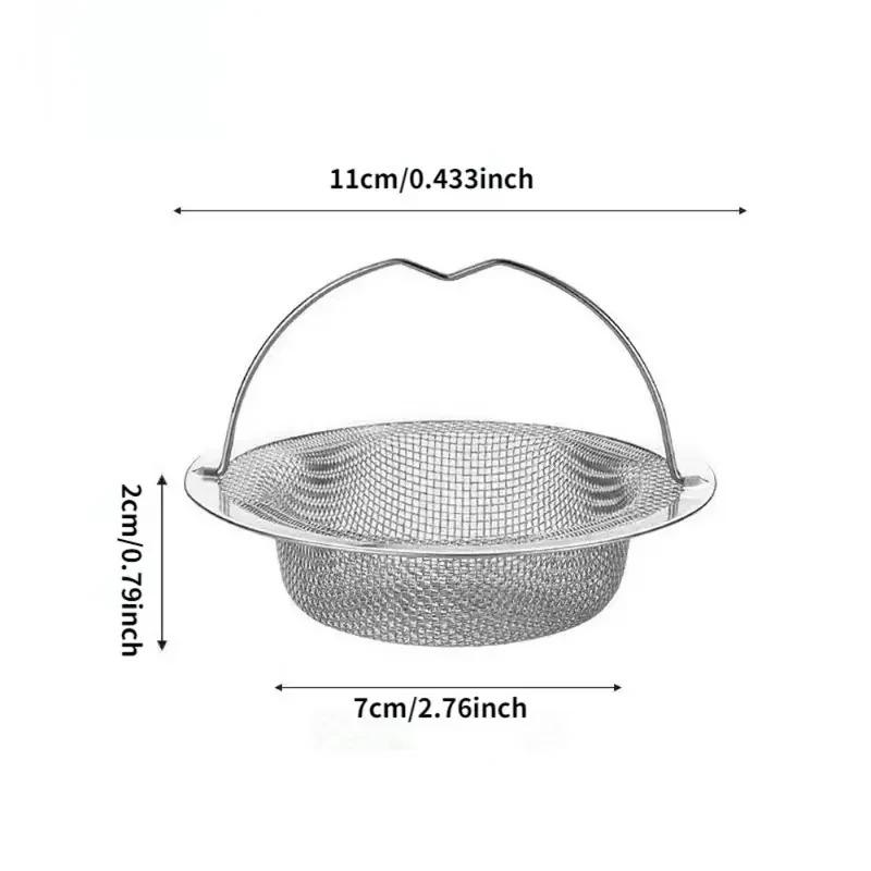 Stainless Steel Kitchen Sink Filter Anti-Clogging Hair and Food Residue Catcher Kitchen Drain Protector with Durable Mesh Design