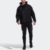 Adidas Logo Print Zip-Up Collar Jacket Unisex Outerwear Black HG6033