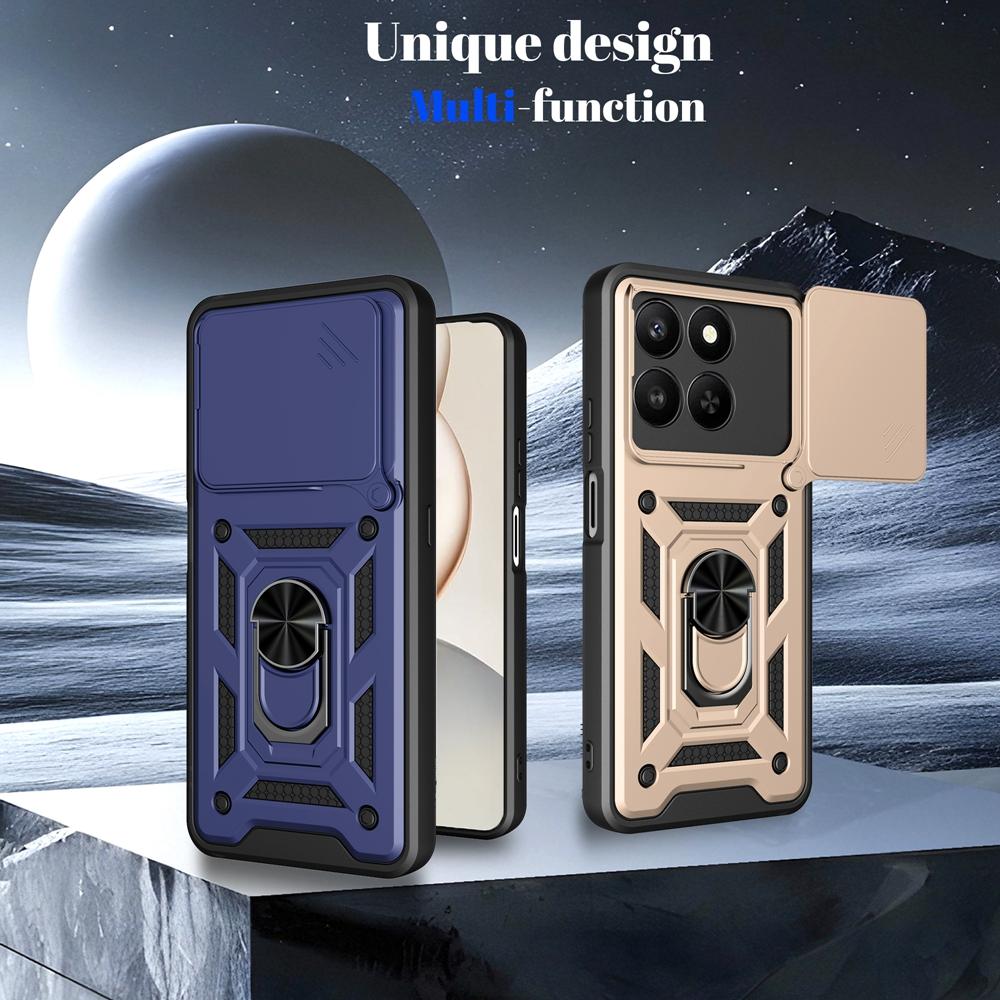 Magnetyczny uchwyt pierścieniowy Wstrząsoodporne etui pancerne do Honor 400 Smart 5G X7D 4G Pokrowiec ochronny na aparat do Honor400 Smart X7 D X 7D