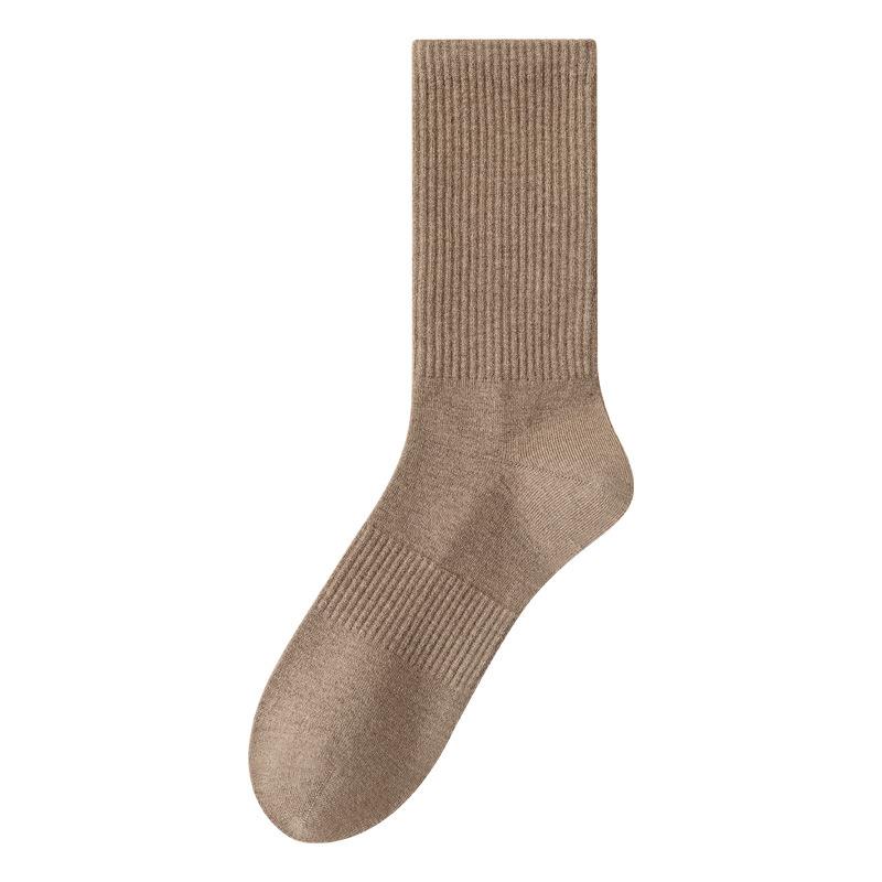 Men's Autumn Pure Color Warm, Deodorant and Cold Resistant Long Wool Socks