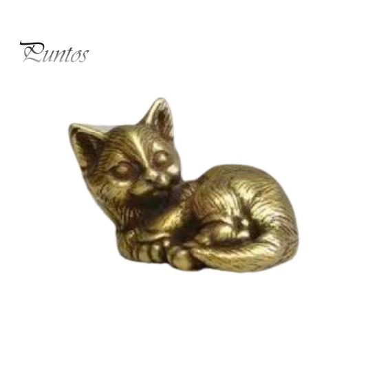 

Латунная статуэтка кошки, маленькая статуэтка кошки, держатель для благовоний, настольный ретро-мини-кошачий орнамент для домашнего офиса, чайного столика, автомобиля C