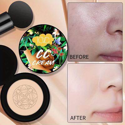 Snail Mushroom Air Cushion CC Cream Foundation Concealer BB Cream Hydratační a rozjasňující tón pleti Vodotěsný dlouhotrvající make-up