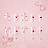 24 Pcs Short False Nail Love Heart Full Cover Stick on Nail Valentines Day Artificial Nail Press On Nail for Women