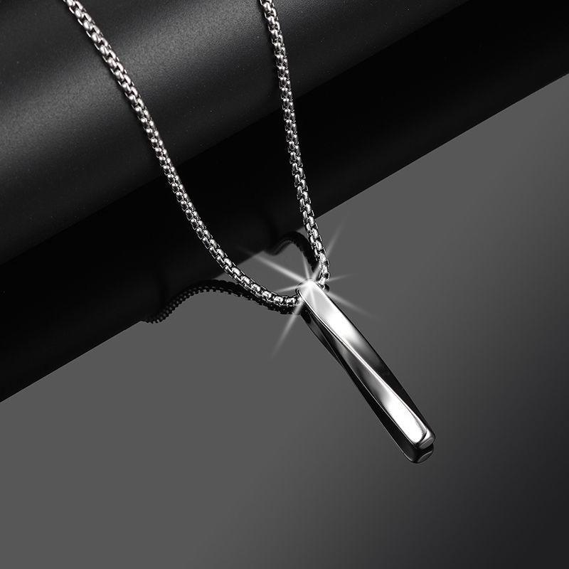 Men's Trendy Spiral Necklace: Minimalist Hip-Hop Pendant In Cool Titanium Steel