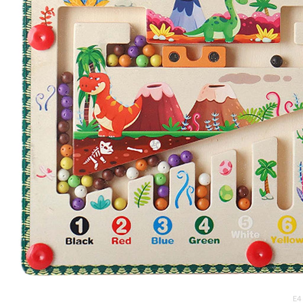Wooden Magnetics Beads Board Puzzle for Ages 35 Birthday Gift Preschool Toy marine