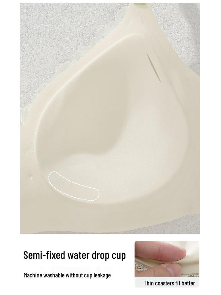 Wolkencreme Florale Lingerie Damen Bügelloser Push-Up BH mit sanfter Stütze und atmungsaktivem Design für kleine Brüste