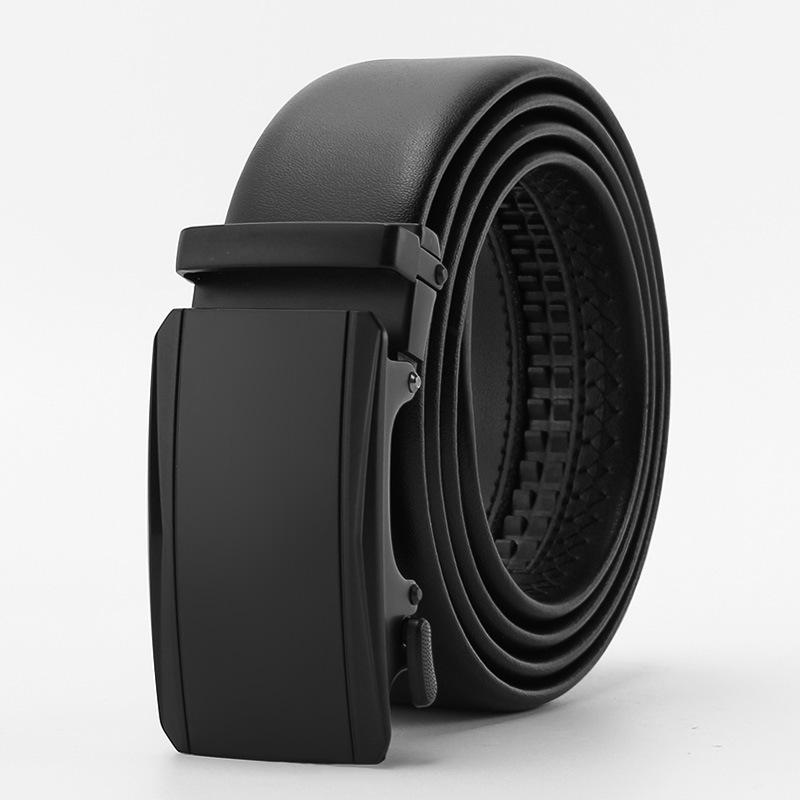 

Новый стиль Ремень из второго слоя коровьей кожи Мужской с автоматической пряжкой Натуральная коровья кожа Деловой и повседневный ремень 110-130cm