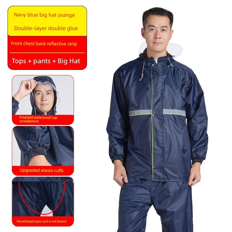 Cycling Rain Poncho Two-Piece Rain Pants Women's Raincoat and Rain Pants Two-Piece Set Plus Size Travel Set New Construction Style One-Piece Rain Suit