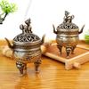 1pc Alloy Pixiu Lion Tripod Incense Burner Mini Retro Home Decor Auspicious Cloud Incense Tablet Burner (Without Incense) 7