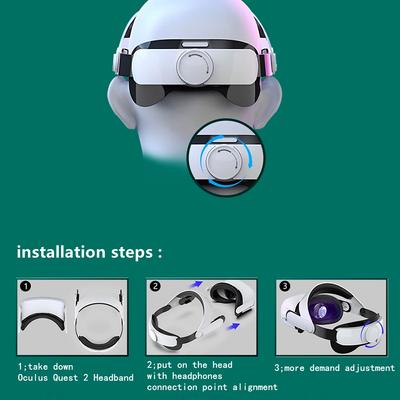 Adequado para oculus quest2 vr óculos confortável cabeça usar equilíbrio ajustável sem pressão no