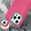 For iPhone 16 Pro Case PC+Silicone+EVA 3-in-1 Protective Phone Cover with Kickstand