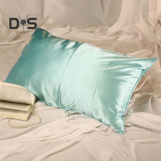 Povlak na polštář z umělého hedvábí Lesklý chladicí povlak na polštář Standardní velikost 20" x 26" Jednobarevný hladký povlak na polštář pro vlasy a pokožku