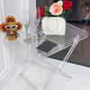 Luxuriöser Acryl-Kaffeetisch - Klappbarer Tisch mit transparenter Kante, Stilvoller Wohnzimmer-Sofatisch - Tischplatte mit Muster