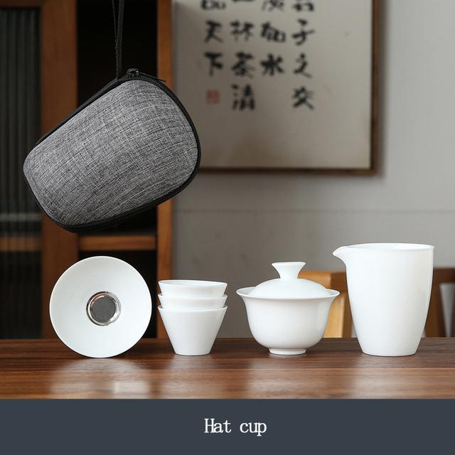 

Фарфоровый сервиз Гайвань Чайные чашки Кружка для чайной церемонии Чайник Китайский портативный дорожный чайный сервиз Кунг-фу Керамическая чашка с фильтром