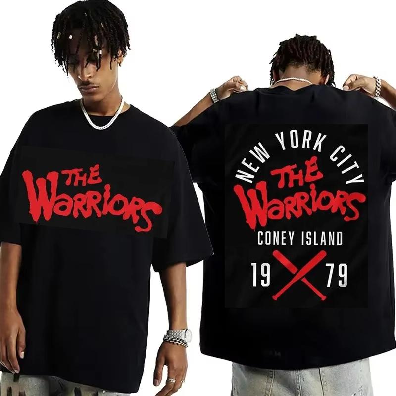 The Warriors Coney Island Tričko Černé Pánské Oblečení Móda Trička Streetwear 100% Bavlna Volná Top Prodyšné Tričko