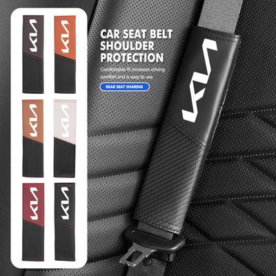 For Car Seat Belts Covers Padding Carbon Fiber Belt Shoulder Protector Pad Car Styling Ceed Sportage Rio K5 K2 Optima Cerato