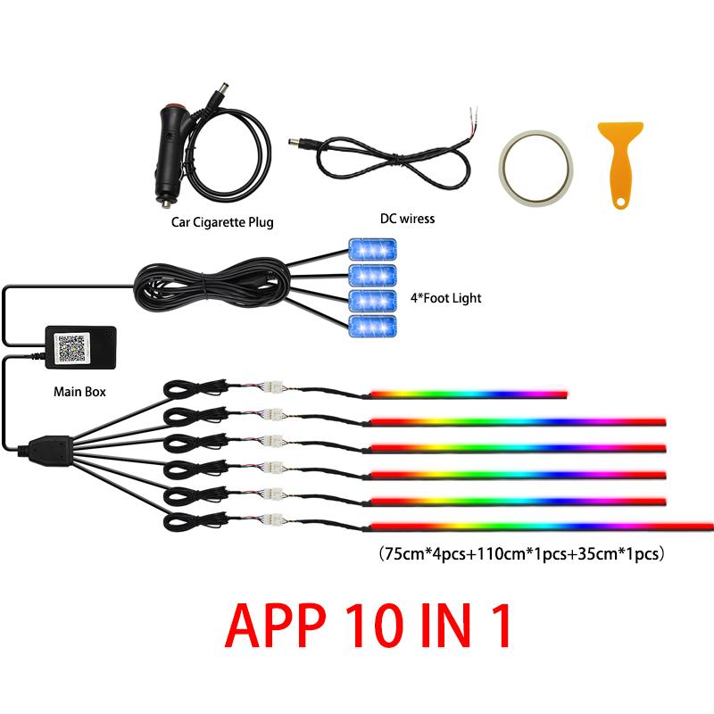 22in1 Symphony Car Ambient Light RGB 213 Color Universal Car Interior led strip acrylic Backlight Guide Symphony Atmosphere lamp