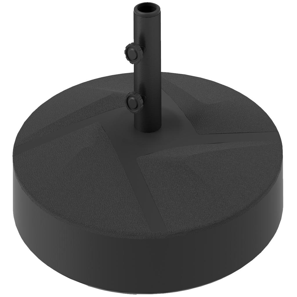 Parasol Base, Fillable Up To 30 Kg. Round Parasol Holder for Parasols 36/38/48 Mm. Black
