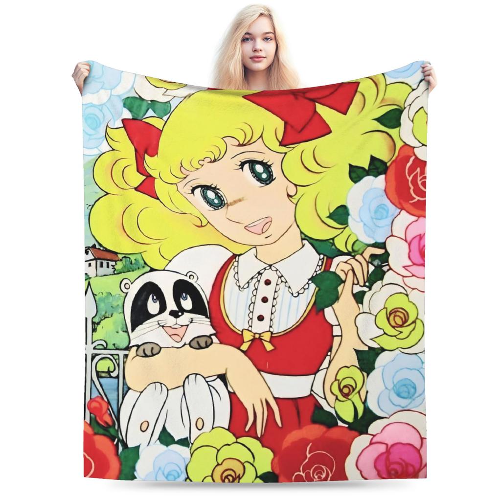 Candy Candy Blankets Warm Soft Fluffy Plush Throw Blanket For Girls Boys Home Decor Flannel Bedspread Bed Cover