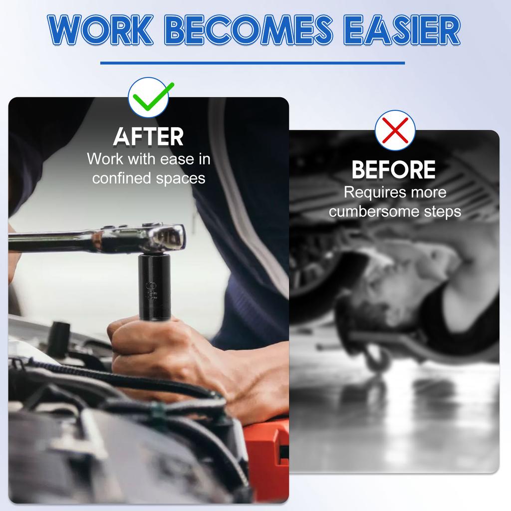 16/8 Stück Gewindebohrer-Steckschlüsselsatz 1/4" und 3/8" Antrieb Gewindebohrer-Steckschlüssel mit Halter Steckschlüssel-Adapter-Satz für neue Gewindebohrungen oder Reparatur alter Gewinde