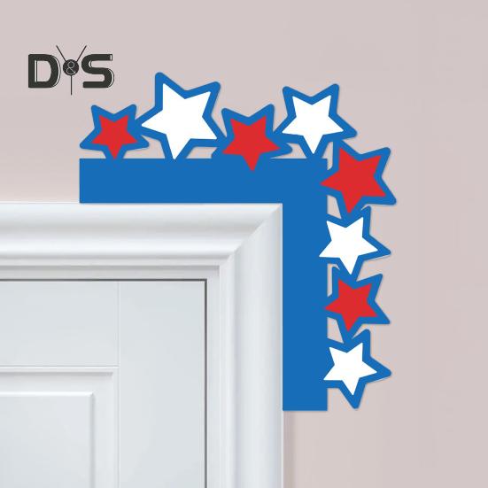 Patriotische Türeckendekoration, 4. Juli, Türrahmendekoration, Holz-Türeckenaufsatz, Ornament für den Gedenktag, den Unabhängigkeitstag, den Veteranentag