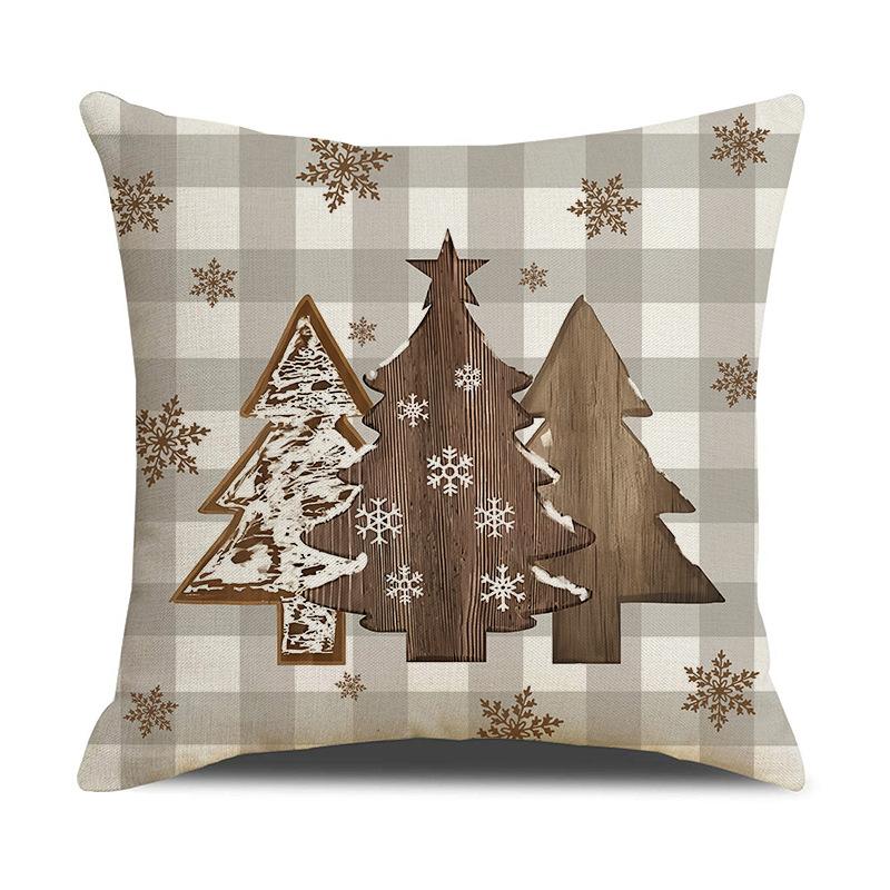 Neues Weihnachtskissen Feiertagsdekoration Einfaches Sitzkissen Leinen Bequem Buchstabenaufdruck Sofakissen