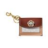 New COACH Parker Canvas Snake Skin Handbag Charm Wallet Mini Women's Brown & Milk Tea Brown 1636-B4QZ9