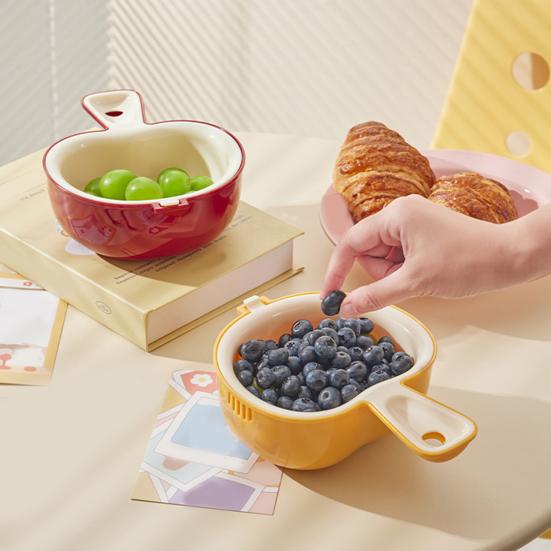 Cesta Escurridora Doble Capa con Estructura de Diseño de Bloqueo Colador Drenaje Fácil Compacto Colador de Frutas para Arándanos Uvas Tomates Cherry