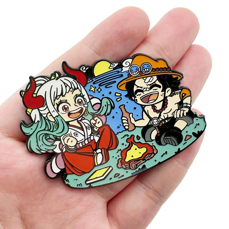 Creativity Anime One Piece Enamel Pins Monkey D Luffy Badges Men Women's Brooches Cool Briefcase Badges Decorate Gifts