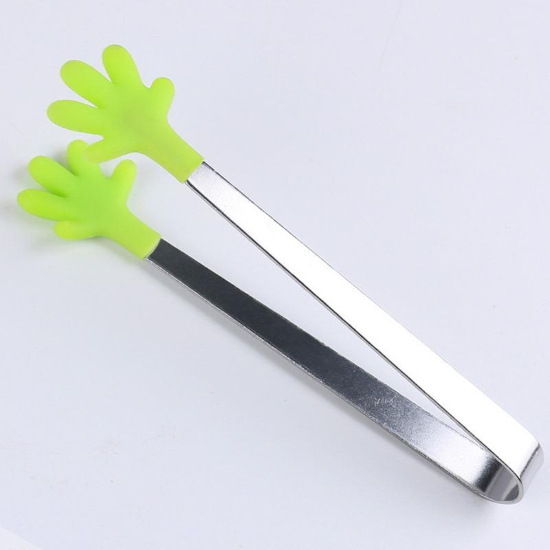 Инновационные маленькие силиконовые щипцы для ладоней, щипцы для льда из нержавеющей стали, мини-пищевые силиконовые щипцы для еды, оранжевые перчатки