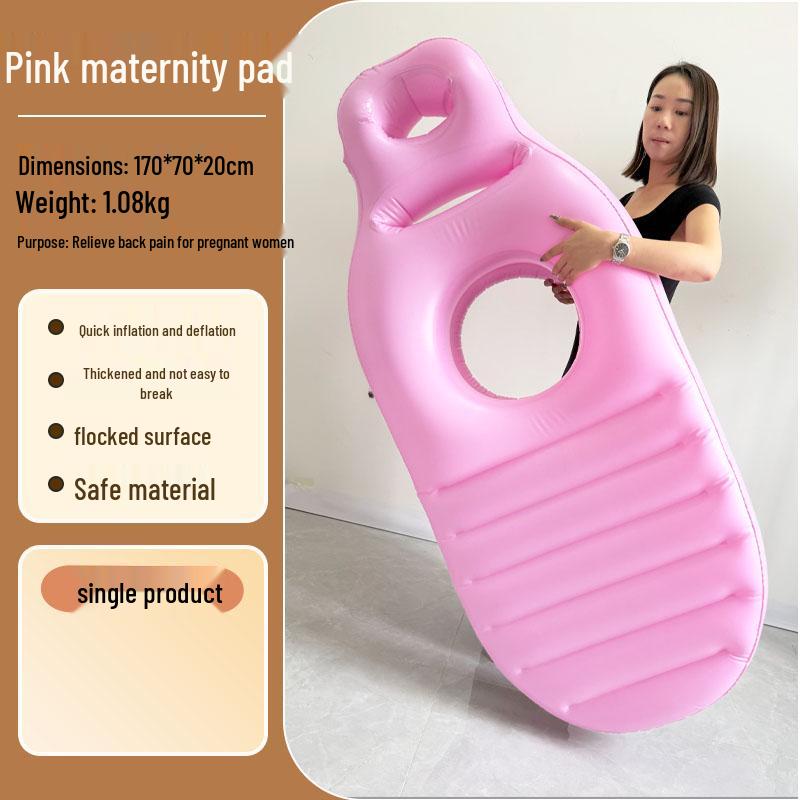 Eco-friendly PVC Inflatable Pregnant Woman Cushion - Comfortable Flocking Recessed Sleeping Pillow Pad