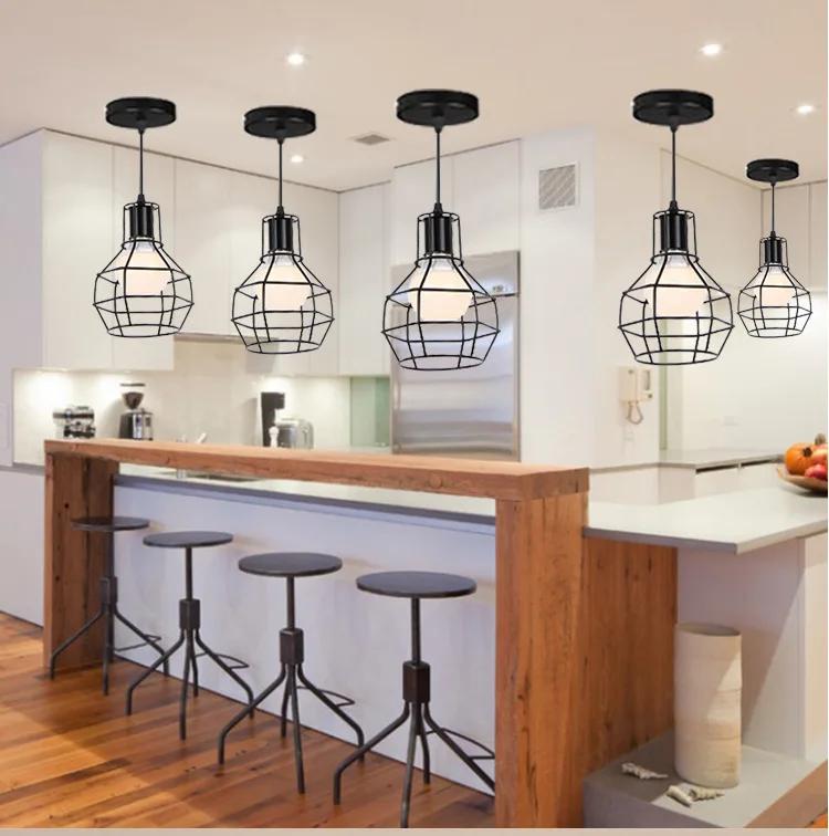 Retro Personality Restaurant Clothing Store Bar Wrought Iron Chandelier Led Creative Cafe Hot Pot Restaurant Chandelier