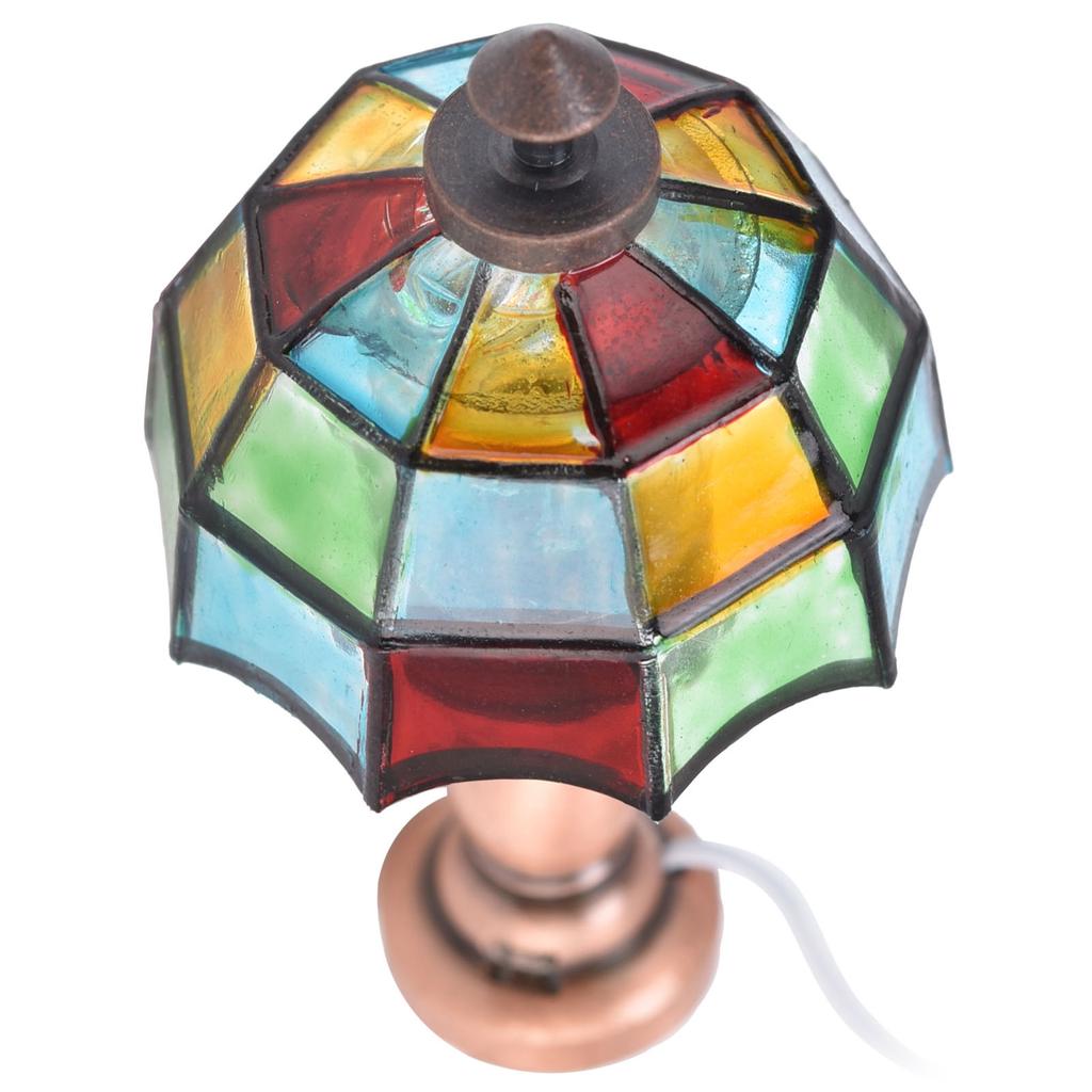 1:12 Puppenhaus Schreibtischlampe Miniatur Tischlampe mit Schirmförmigem Lampenschirm