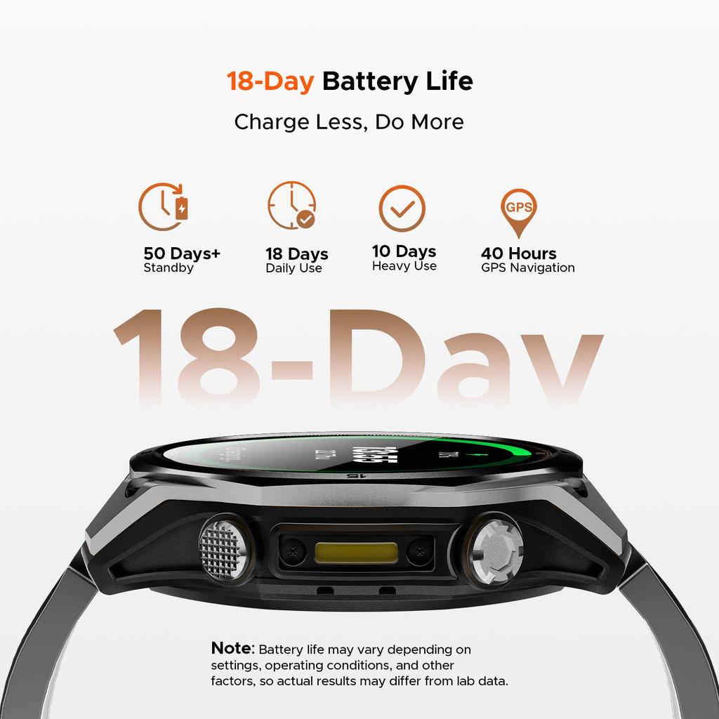 DOOGEE Anywise W1 Smart Watch, AI, 5ATM Water Resistant GPS Fitness Tracker, 1.43" AMOLED Screen, 12 Days Battery, for Android and iPhone