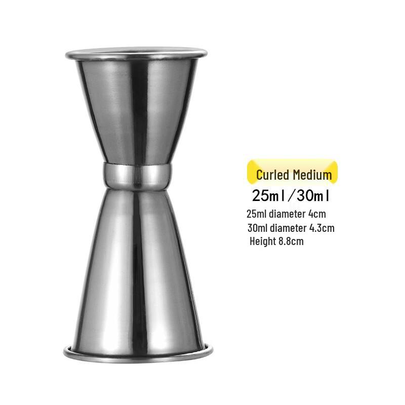 ZISIZ Rolled Edge Stainless Steel Double Jigger