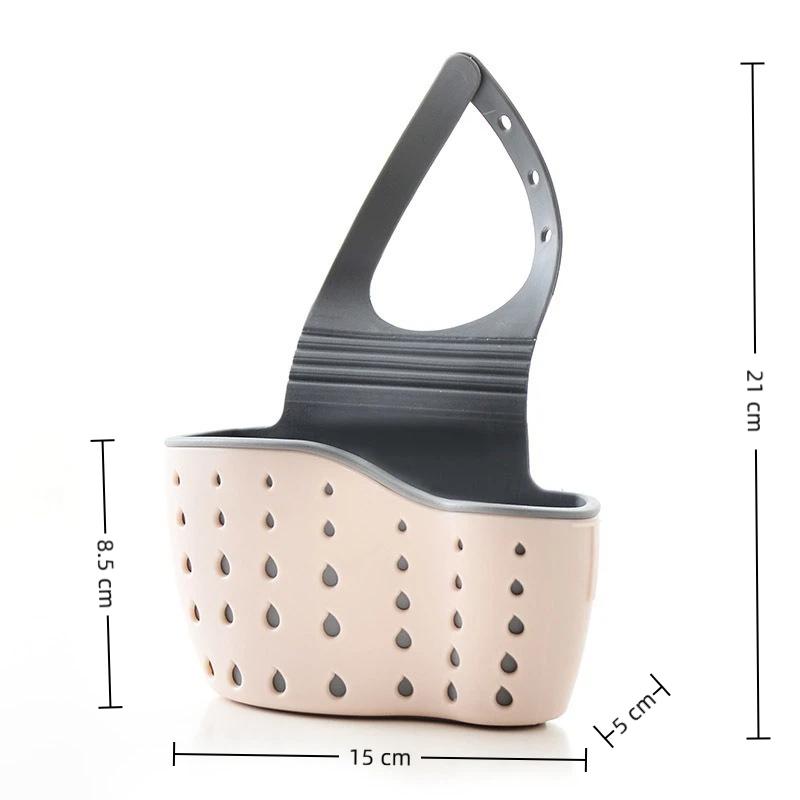 Sink Hanging Basket Sponge Holder Hanging Sink Caddy With Drainage Holes Adjustable Kitchen Bathroom Storage Drying Organizer