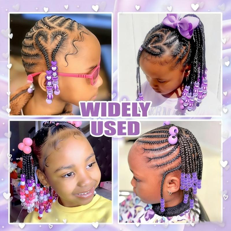 Creative Kids Hair Accessories Set Including 100 Assorted Acrylic Beads And Insertion Tool For Fun Styling