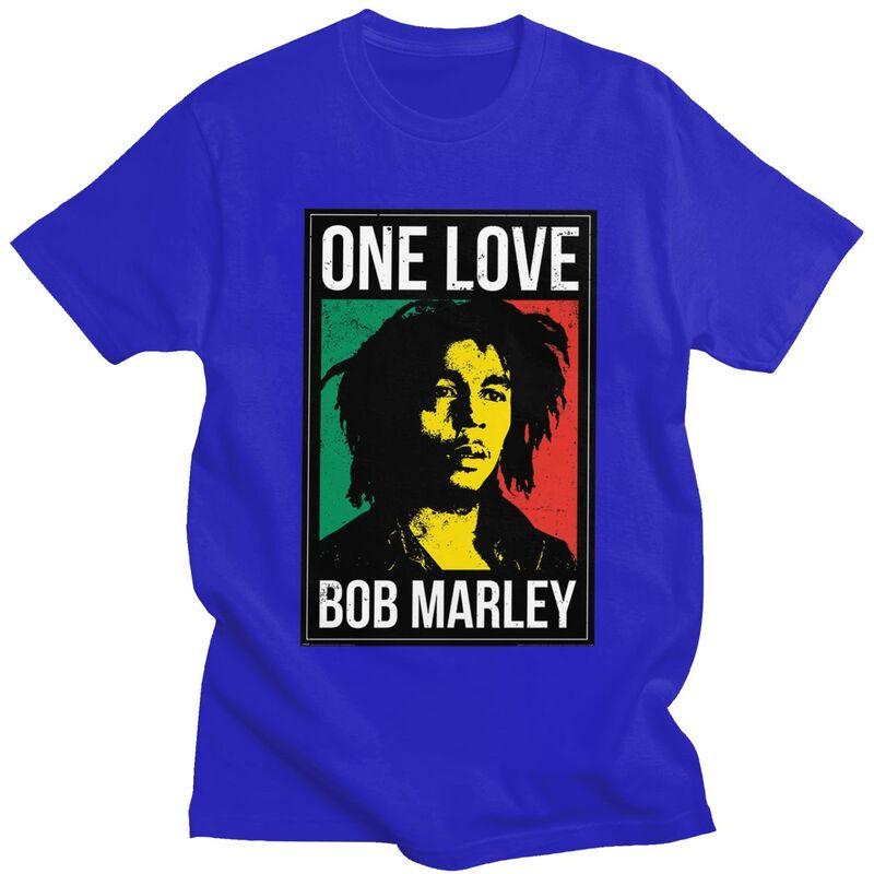 T-shirt Personalizzata Giamaica Reggae Rock Bob Marley Uomo Manica Corta T-shirt Casual Top 100% Cotone Slim Fit T-shirt Regalo