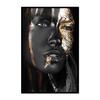 African woman canvas poster gold foil mask jewelry decorative painting living room wall painting for modern home decor painting