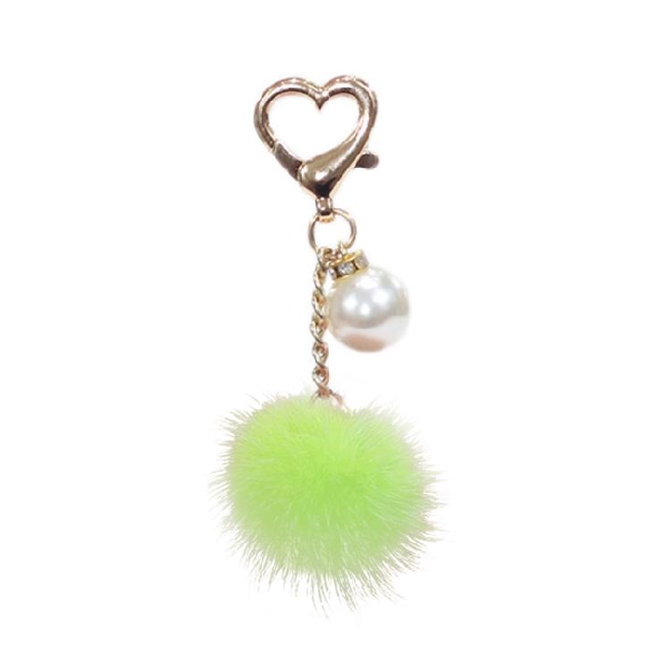 

Soft Pom Pom Keychain Plush Bag Pendant Practical Key Holder Decor Car Keyring фарби люмінесцентні зелений колір