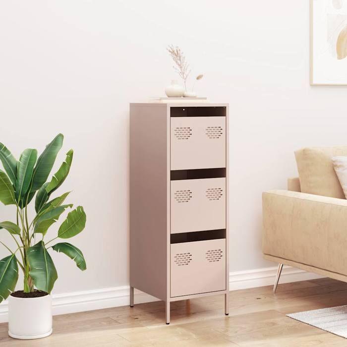 VidaXL High Buffet Pink 39x35x103.5 Cm Steel, Bookcase, Modern Bookcase, Bookshelf, Shelf and 851401