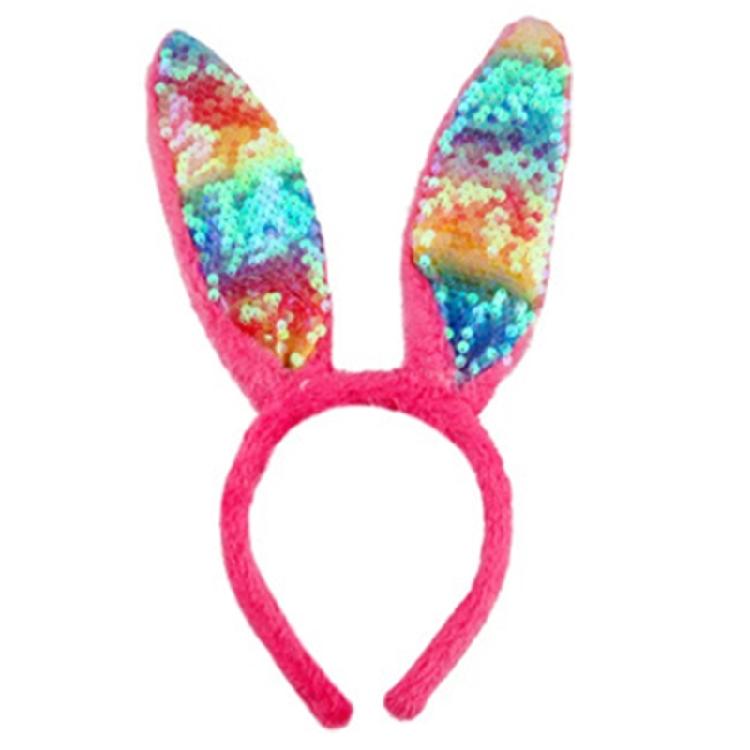 

Easter Party Sequins Rabbits Ear Hairband Colorful Cute Teen Role Play Hairband червоний/сливовий