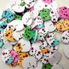 Pack of 100 Mixed Animal Shape Print Wooden Sewing Buttons Scrapbooking