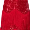 Elegantes Latein-Tanzkleid mit schimmernden Pailletten und Fransenrock