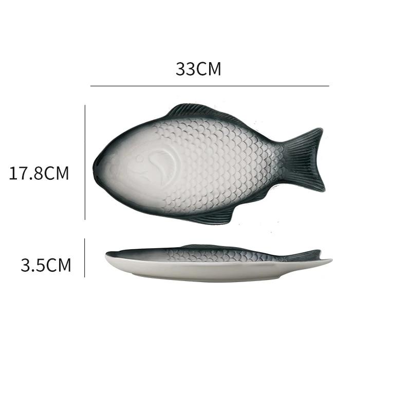 

Креативная керамическая тарелка в форме рыбы Простая ресторанная посуда Блюдо из рыбы на пару Блюда из рыбы и морепродуктов на гриле Обеденные тарелки