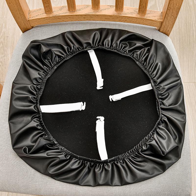 Waterproof Pu Fabric Stretch Seat Cover Elastic Anti -Dirty Oil -Proof Chair Cushion Cover For Dining Room Kitchen Home Protector